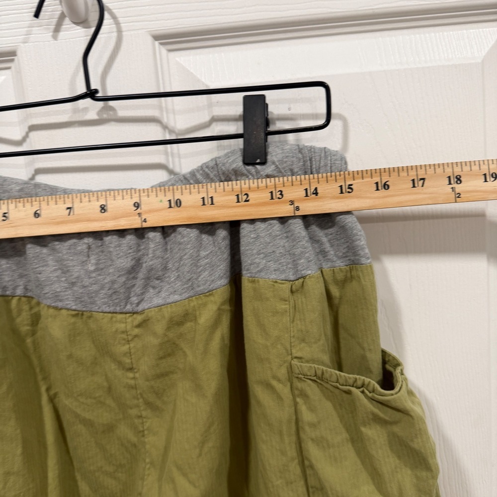 Free People Green Harem Jogger Pants Ruched Baggy Boho Olive Gray Waistband - Picture 7 of 11